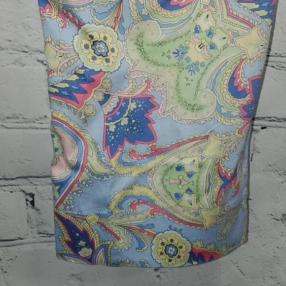 Lauren Ralph Lauren Pastel Paisley Stretch Twill Crop Pants Back Pocket Sz 12 - Picture 7 of 8